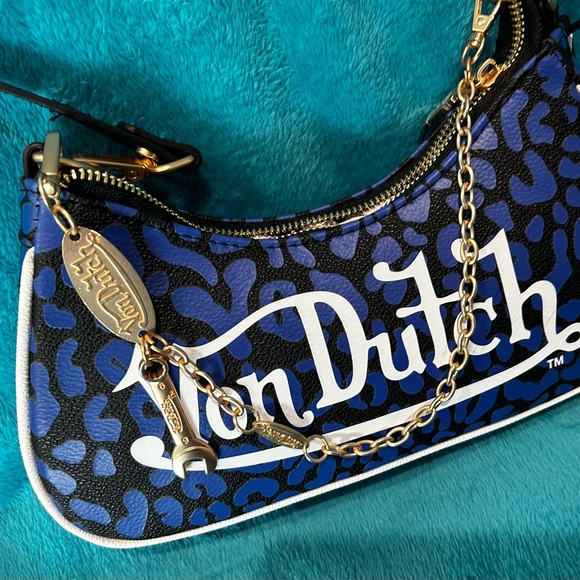 Von Dutch Black and Blue Shoulder Bag - Picture 3 of 3
